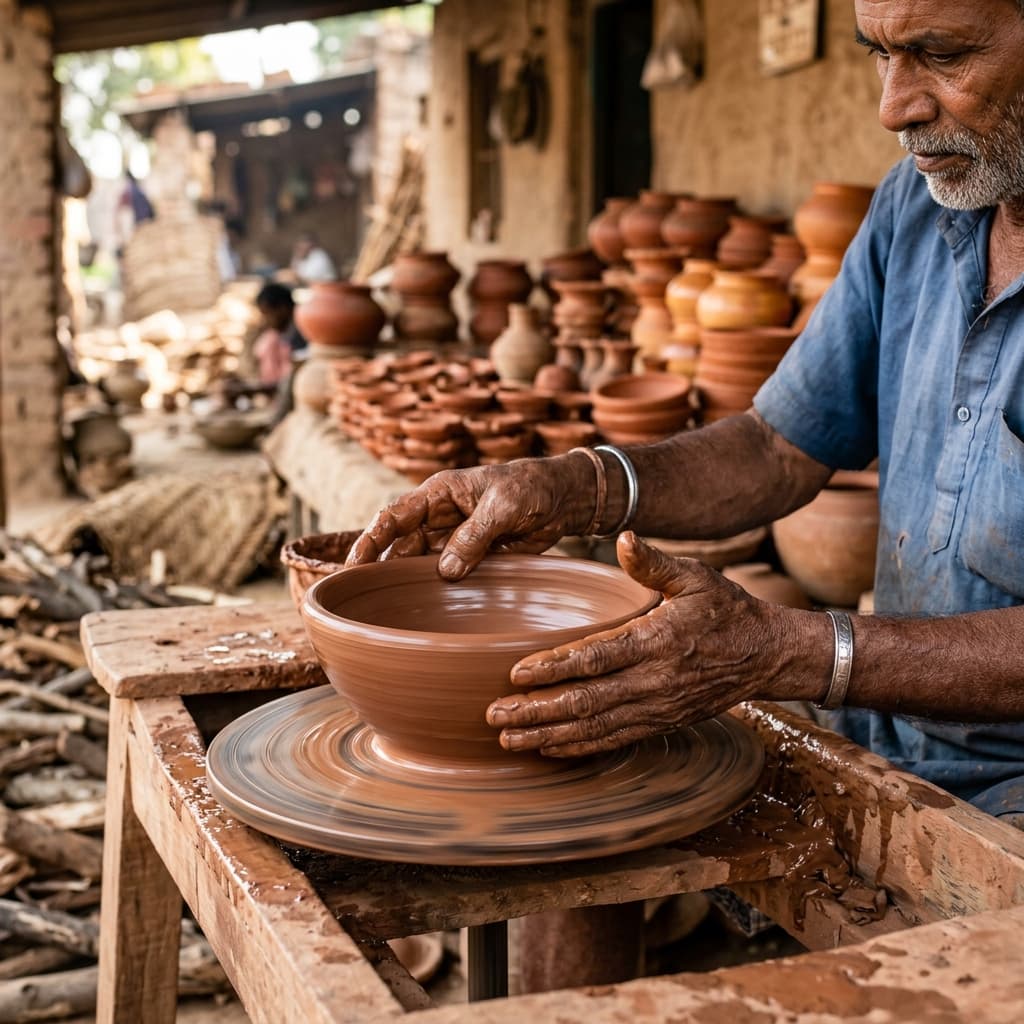 Artisans crafting premium terracotta